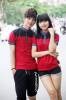 Áo thun couple trụ phối Jean HTC080 - anh 1