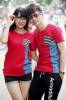 Áo thun couple trơn túi sọc HTC009 - anh 1